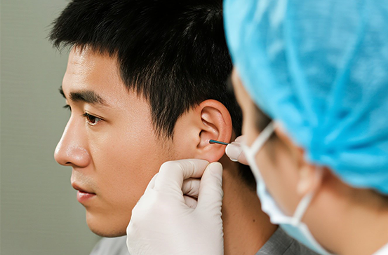 鞭炮放了，他的耳朵聋了医生