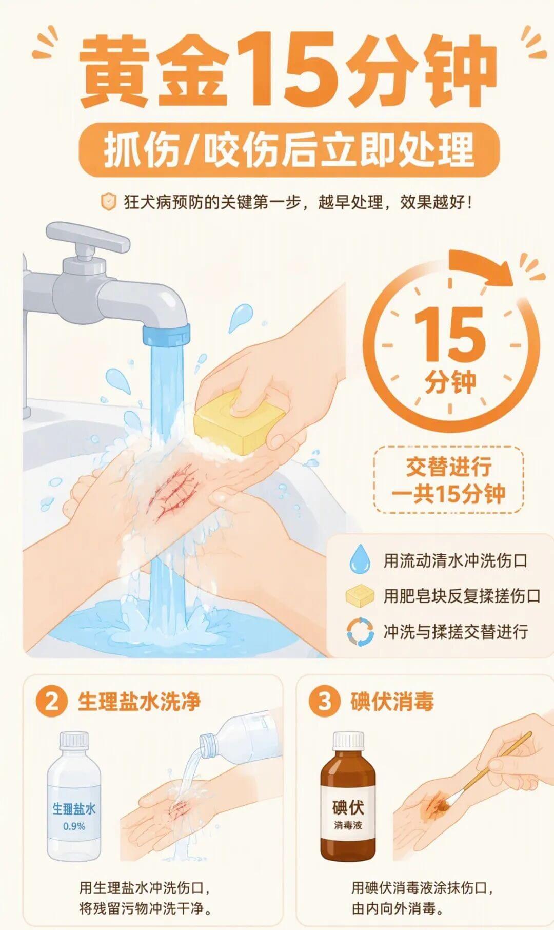 狂犬病死亡率几乎100%！被动物致伤后的&ldquo;黄金15分钟&rdquo;，做对能救命医生
